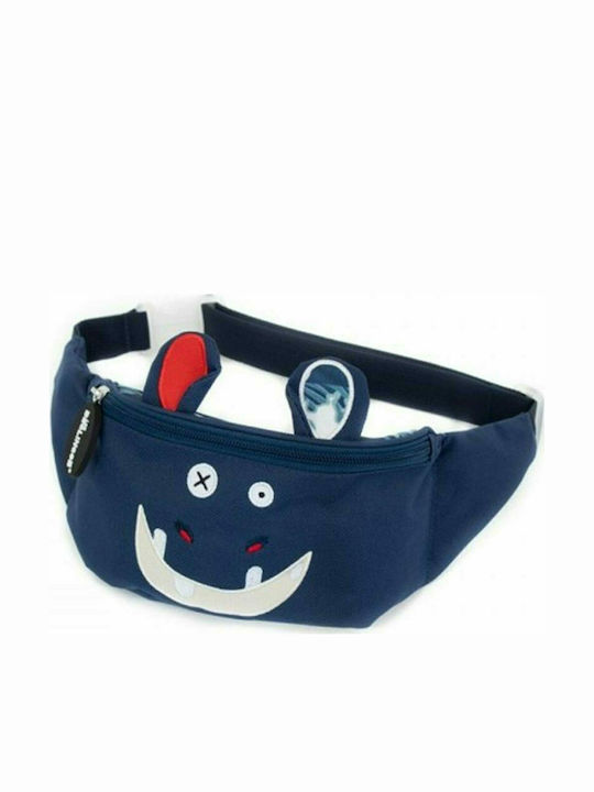 Les Deglingos Hippopotamus Kids Waist Bag Blue 34.5cmx5cmx10cmcm