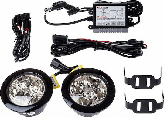 Einparts Кръгла Дневни светлини за кола LED Универсален 4W 2бр