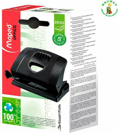 Maped Περφορατέρ με Οδηγό 2 Οπών για 25 Φύλλα Essentials Green
