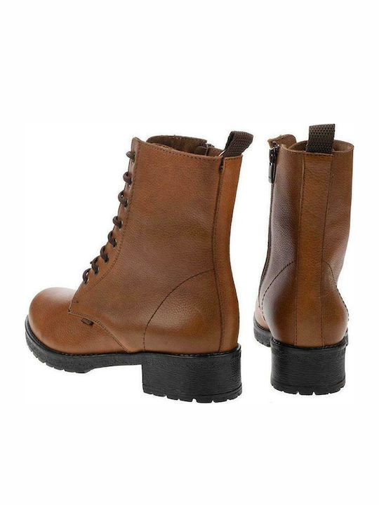 Leather Women's Ankle Boots Tabac Brown