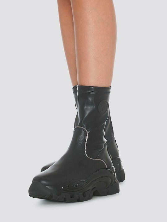 Wave 16 Leather Women's Ankle Boots Black