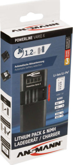 Ansmann Powerline Vario X USB Încărcător 2 Baterii Li-ion/Ni-Cd/Ni-MH Dimensiune AA/AAA