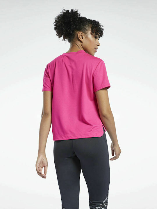 Reebok Workout Ready Run Speedwick Women's Athletic Blouse Short Sleeve Pursuit Pink