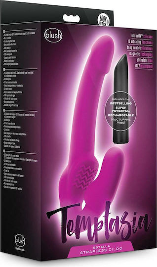 Blush Temptasia Estella Strapless Silicone Dildo with Rechargeable Bullet Strapless Strap On με Dildo με Δόνηση σε Ροζ Χρώμα