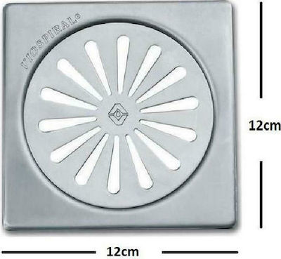 Viospiral Ανοξείδωτη Σχάρα Δαπέδου με Μέγεθος 12x12εκ. Ασημί