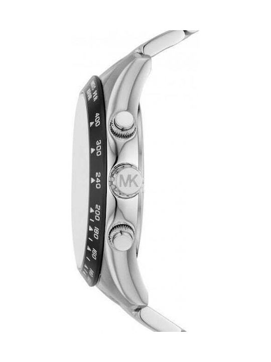 Michael Kors Layton Men's Watch 45mm Chronograph Battery with Silver Metal Bracelet