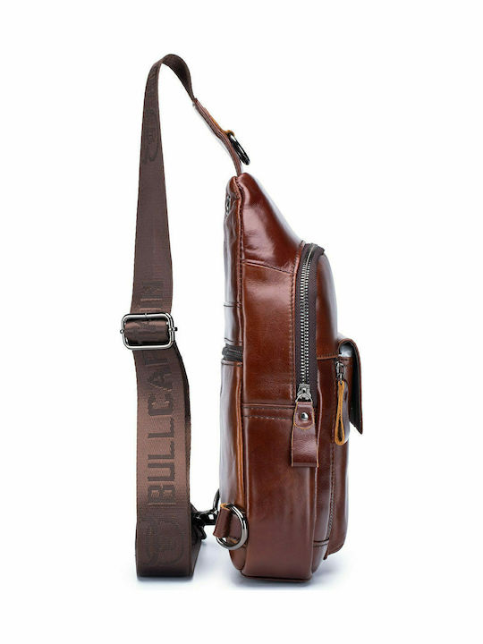 Leather Men's Bag Sling Brown