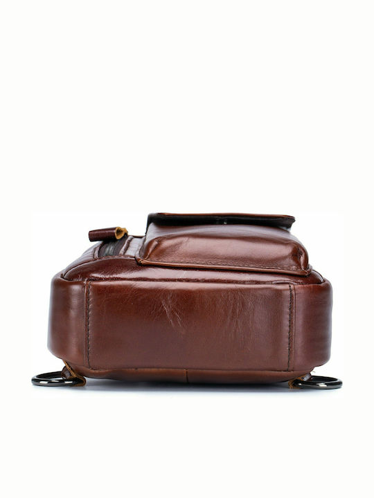 Leather Men's Bag Sling Brown