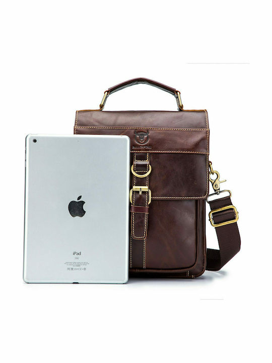 Leather Men's Bag Shoulder / Crossbody Dark Brown