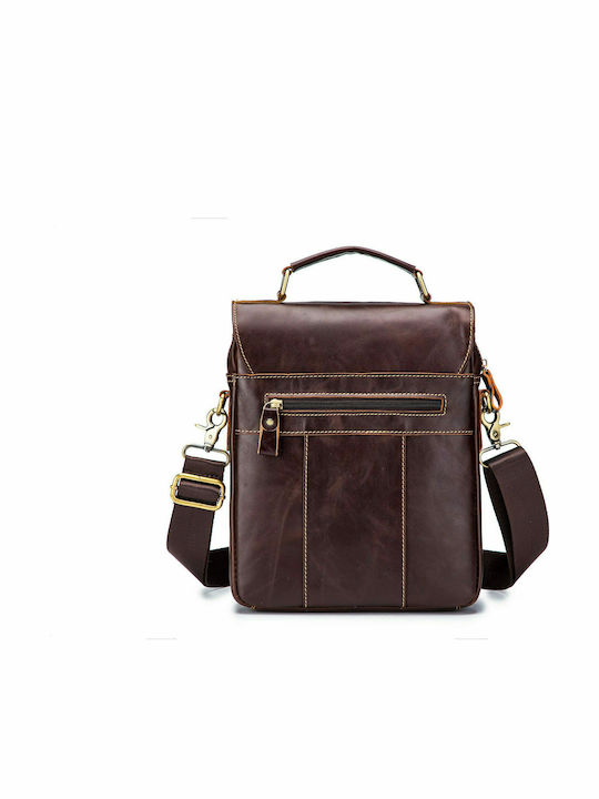 Leather Men's Bag Shoulder / Crossbody Dark Brown
