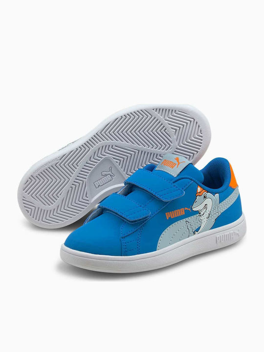 Puma Kinder-Sneaker Smash V2 mit Klettverschluss Blau