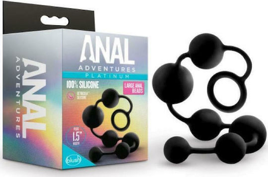 Blush Anal Adventures Platinum Silicone Anal Beads Πρωκτικές Μπίλιες Large Μαύρες 40.6cm