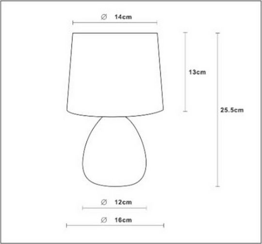 Lucide Lightning Marmo Ceramic Table Lamp for Socket E14 with Black Shade and Gray Base