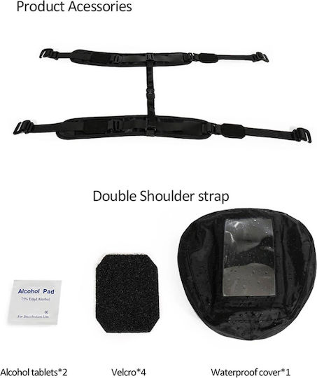 Motowolf Motorcycle Tank Bag with Straps with Mobile Phone Case Black 6lt
