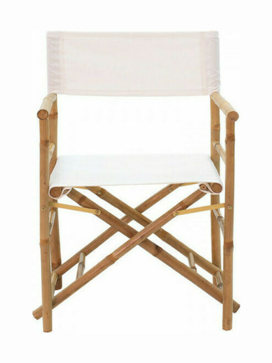 Outdoor Chair Bamboo Nalin Natural White 58x45x92cm