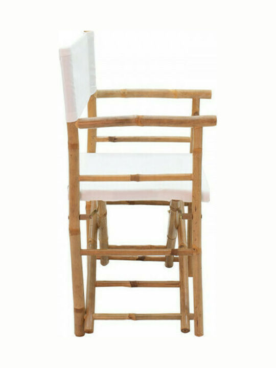 Outdoor Chair Bamboo Nalin Natural White 58x45x92cm