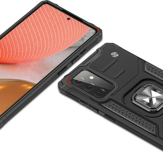 Wozinsky Ring Armor Umschlag Rückseite Kunststoff Schwarz (Galaxy A72)