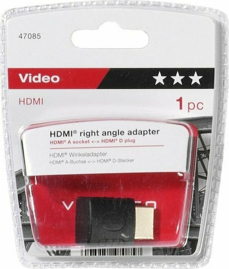 Vivanco 90 Degree Right Angle Convertor HDMI masculin în HDMI feminin 1buc