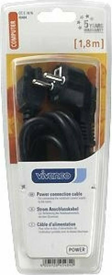 Vivanco CCE18N Schuko - IEC C5 Cable 1.8m Μαύρο 45484