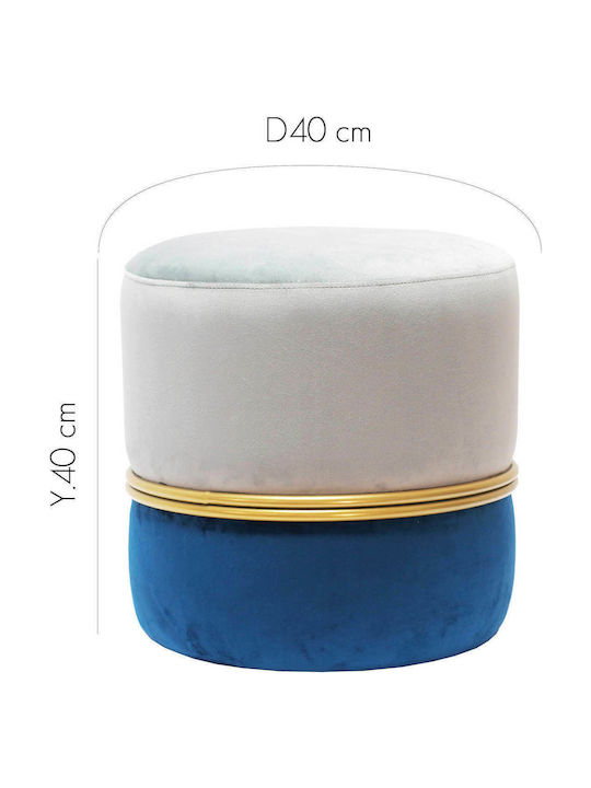 Stool For Living Room Upholstered with Fabric Ombre Grey / Blue 40x40x40cm