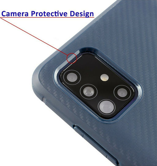 Idol 1991 Carbon Rugged Camera Protective Back Cover Σιλικόνης Μπλε (Huawei P40 Lite)
