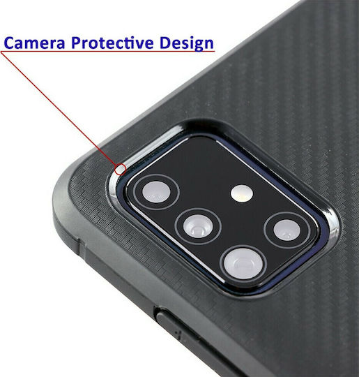 Volte-Tel Carbon Camera Protective Back Cover Σιλικόνης Μαύρο (Galaxy S20+)