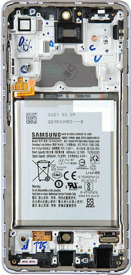 Samsung Screen with Touch Mechanism and Frame for Galaxy A72 (Purple)