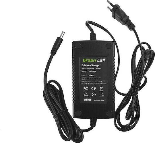 Green Cell Bicycle Battery Charger Ebike Charger 42V 2A for 36V Li-Ion 5.5*2.1mm Plug