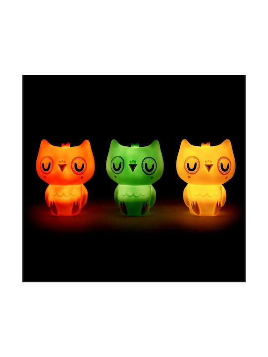 Petit Monkey Led Παιδικό Διακοσμητικό Φωτιστικό Owl Ροζ 9x9x12.5εκ.