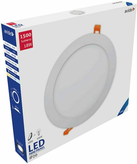 Avide ACRPCW-R-18W-ALU Vertieftes LED-Panel 18W 22 cm Avide ACRPCW-R-18W-ALU Vertieftes LED-Panel 18W 22 cm