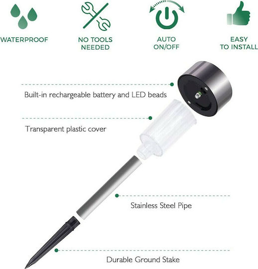 GloboStar Spiked Solar Light Traffic light 1W 90lm RGB with Motion Sensor and Photocell IP65