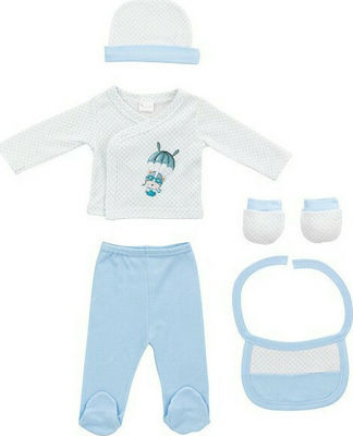 Interbaby Σετ Ρούχων Νεογέννητου "Paracaidas" για Αγόρι Blue για 0-6 μηνών 5τμχ