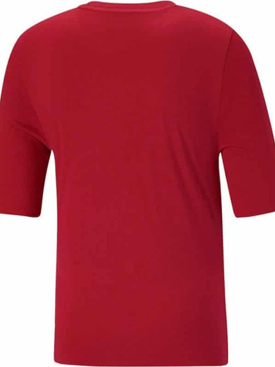 Puma Women's Athletic Blouse Short Sleeve Red