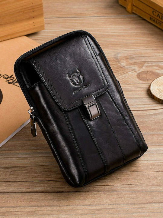 Leder Herrentasche Schulter / Crossbody Schwarz