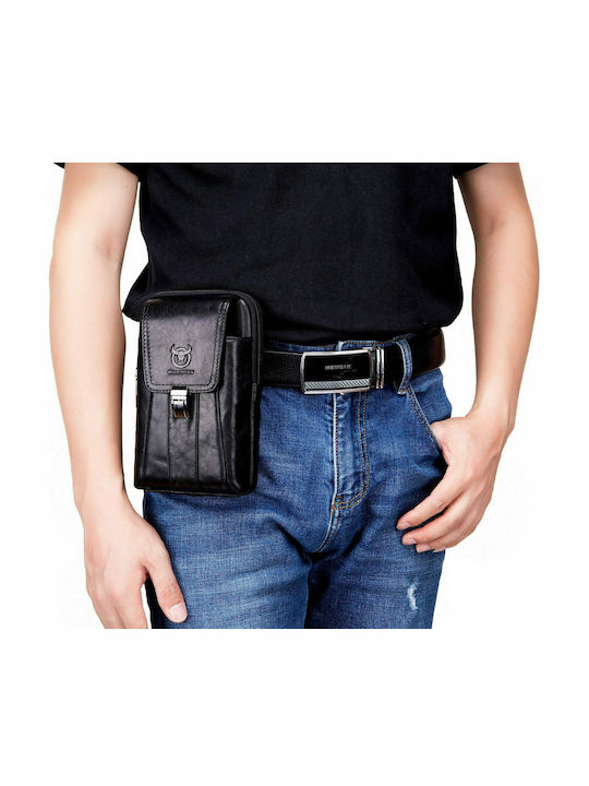Leder Herrentasche Schulter / Crossbody Schwarz
