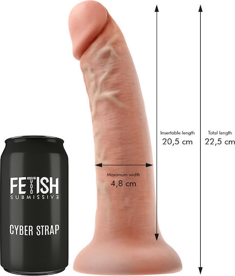 Fetish Submissive Cyber Strap Harness With Dildo Remote Control Watchme Technology L Gurtzeug mit Dildo in Hautfarbe