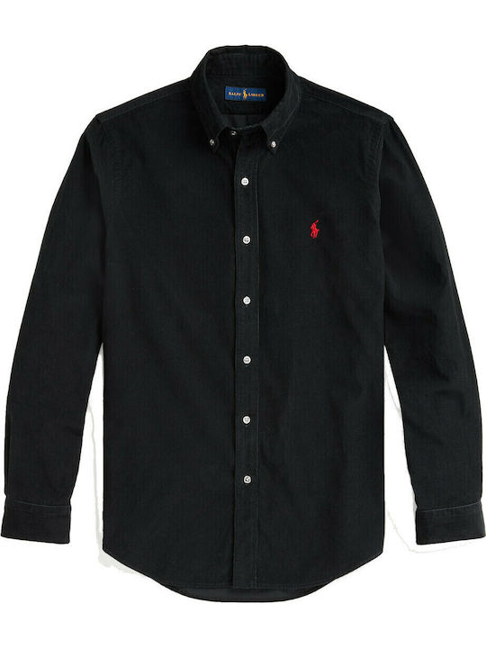 Long-sleeved Corduroy Shirt Black
