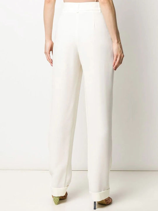 Emporio Armani Women's High-waisted Fabric Trousers White