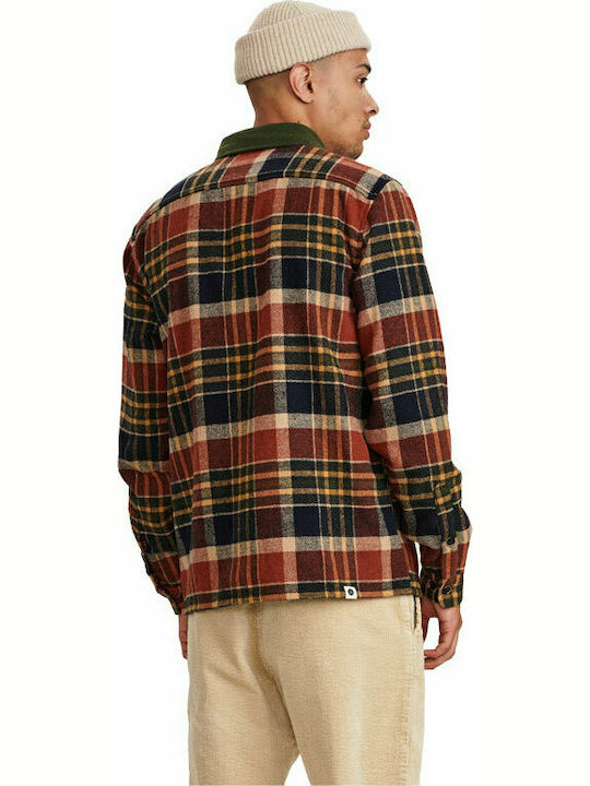 Anerkjendt Aklion Men's Shirt Overshirt Long Sleeve Flannel Checked Multicolour