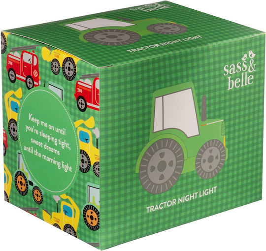 Sass & Belle LED Kinder Dekorative Lampe Traktor Grün