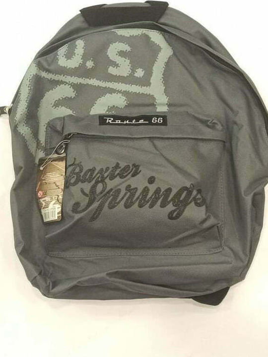 Paxos Route 66 School Bag Backpack Junior High-High School in Gray color