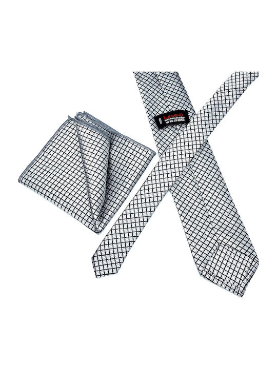 Legend Accessories Synthetic Men's Tie Set Printed Silver