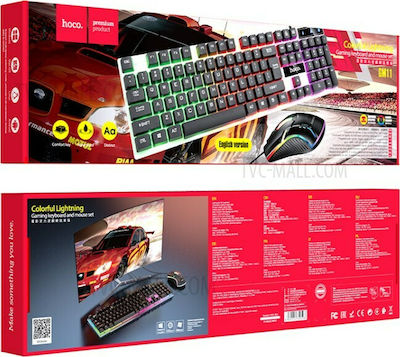 Hoco GM11 Terrific Glowing Set Gaming Tastatur mit RGB-Beleuchtung & Maus (Englisch US)