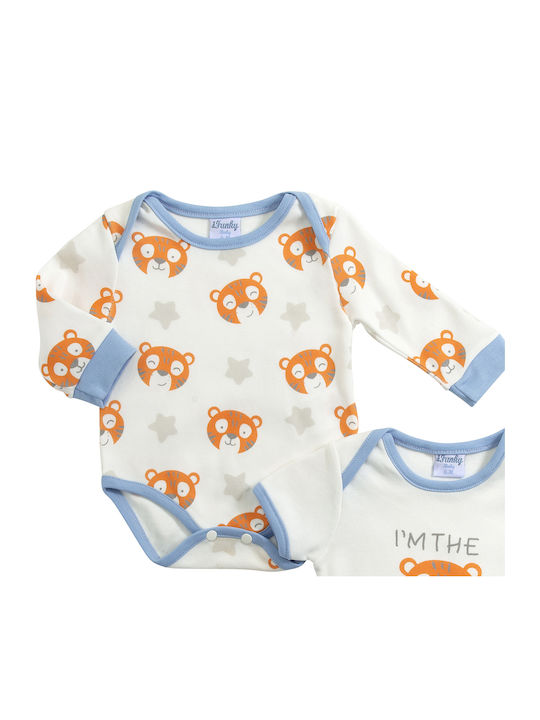 Funky Baby Bodysuit Underwear Set Long-Sleeved Light Blue