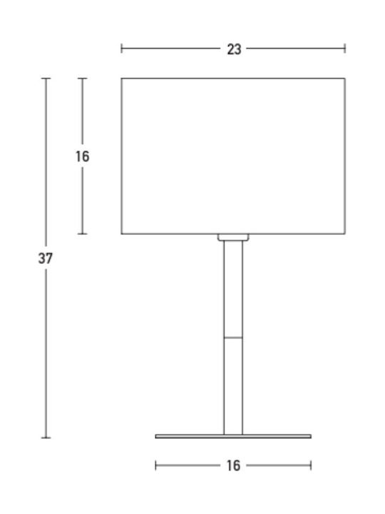 Zambelis Lights Metal Table Lamp for Socket E14 with White Shade and Base