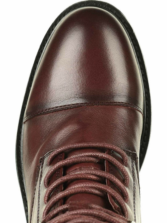 67413 Leder Stiefeletten Damen Burgundisch