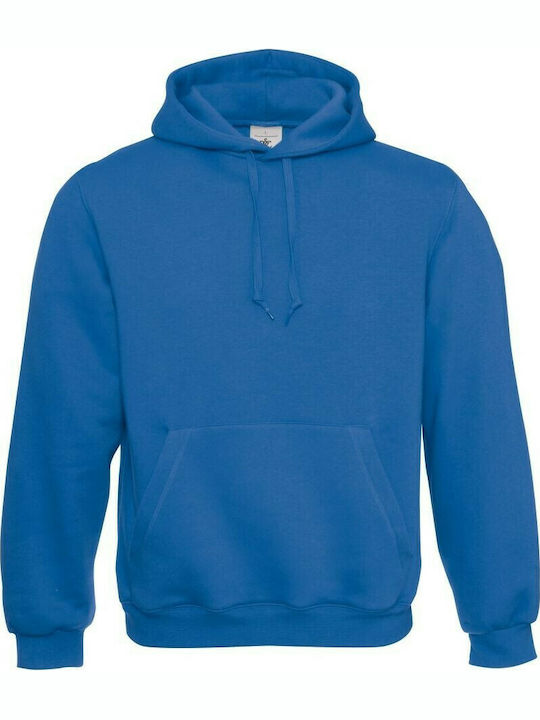 B&C Hooded Мъжко Рекламна тениска Дълъг ръкав Royal blue