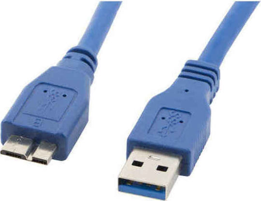 Lanberg Regular USB 3.0 to micro USB Cable Μπλε 0.5m CA-US3M-10CC-0005-B 1τμχ