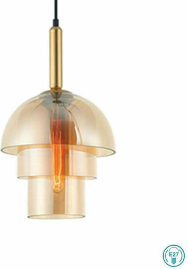 Zambelis Lights Adjustable Pendant Light Rose Gold Bell with Socket E27 25x25x42cm