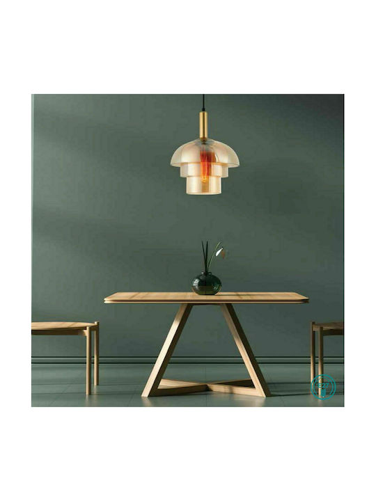 Zambelis Lights Adjustable Pendant Light Rose Gold Bell with Socket E27 25x25x42cm